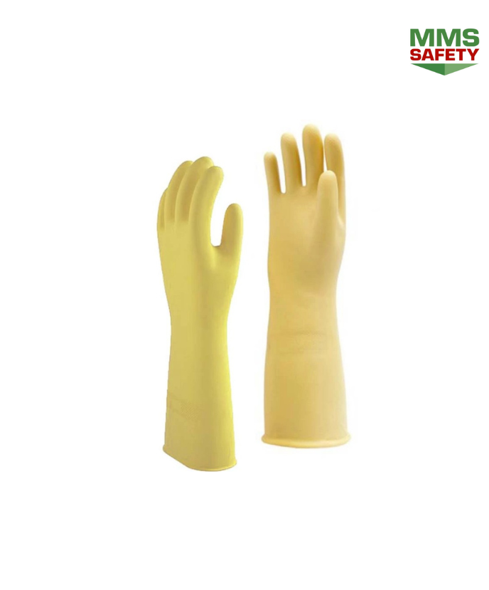 STRONG MAN ถุงมือยางธรรมชาติ 100% ไซส์ L สีเนื้อ แบบหนา ยาวพิเศษ 16 นิ้ว